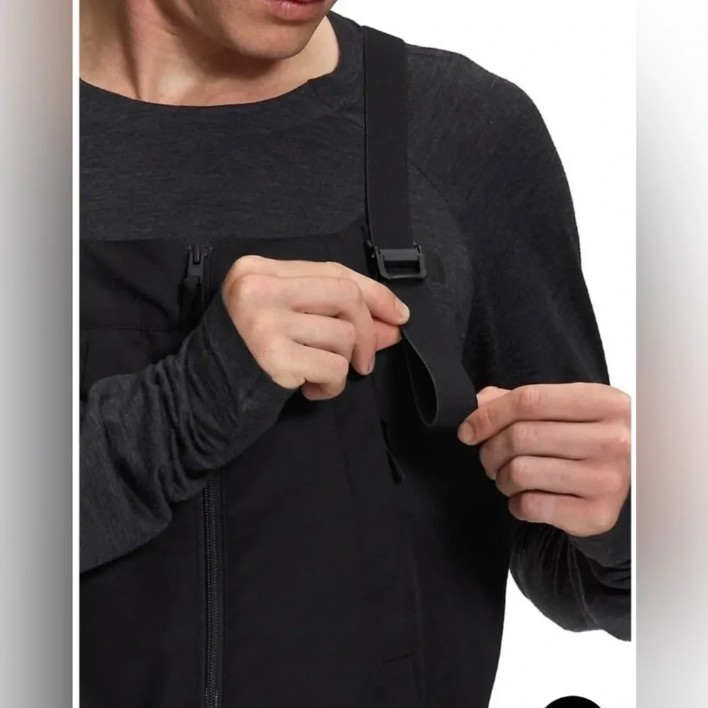 The North Face Men Dragline Dryvent Waterproof Shell Ski Bibs Pants Black